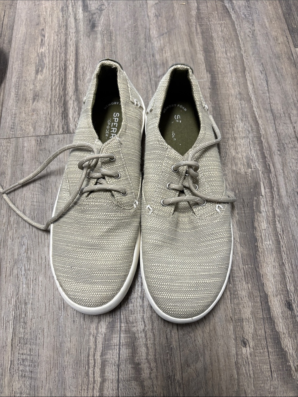 Sperry Kids Neutral Taupe Lace-Up Knit Sneakers